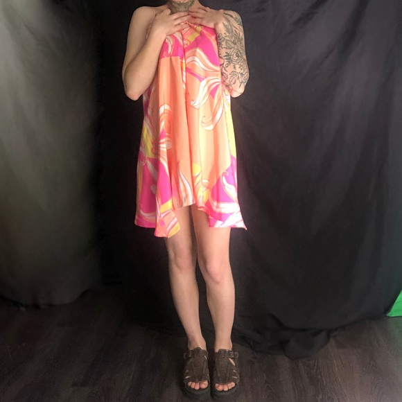 lilly Pulitzer pink y2k 90s style asymmetrical dress in size xxs - Picture 2 of 3